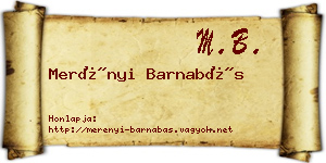 Merényi Barnabás névjegykártya