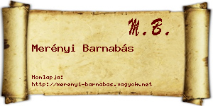 Merényi Barnabás névjegykártya